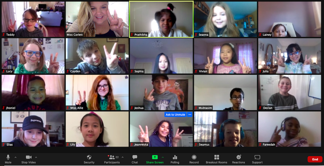 A virtual learning classroom