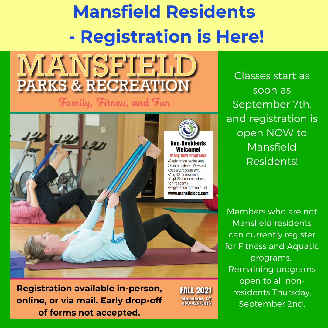 Mansfield Resident Registration is Here Fall 2021