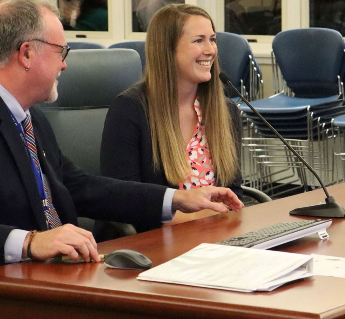 Supt. Dart Introduces Danielle Vliet to the Board of Education