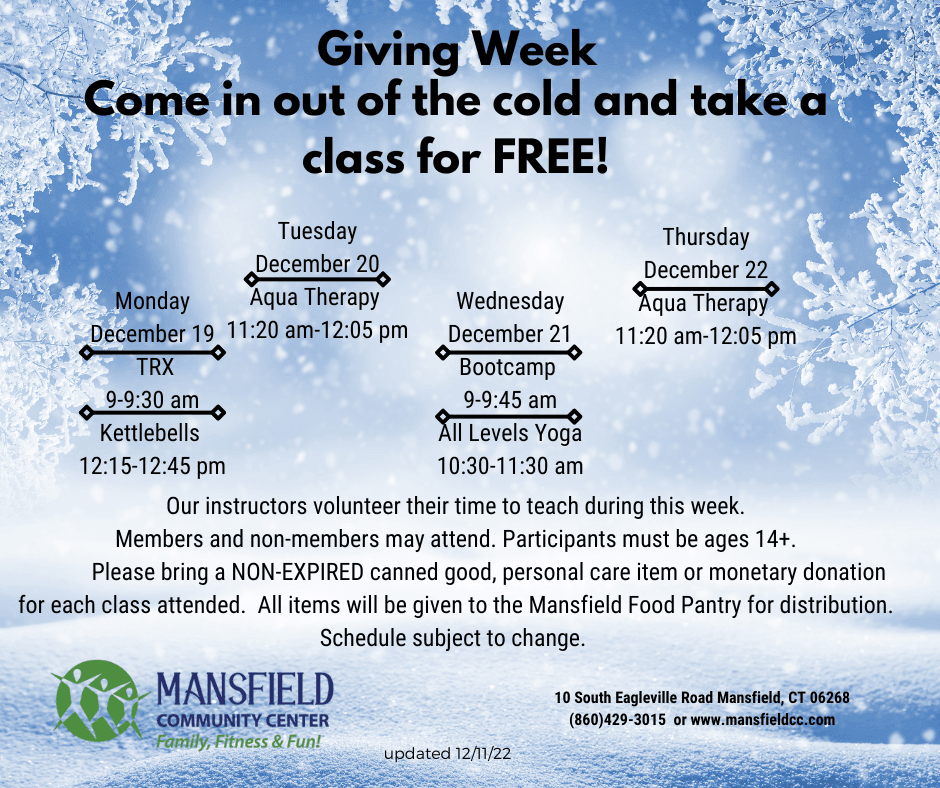 Giving week Dec 2022