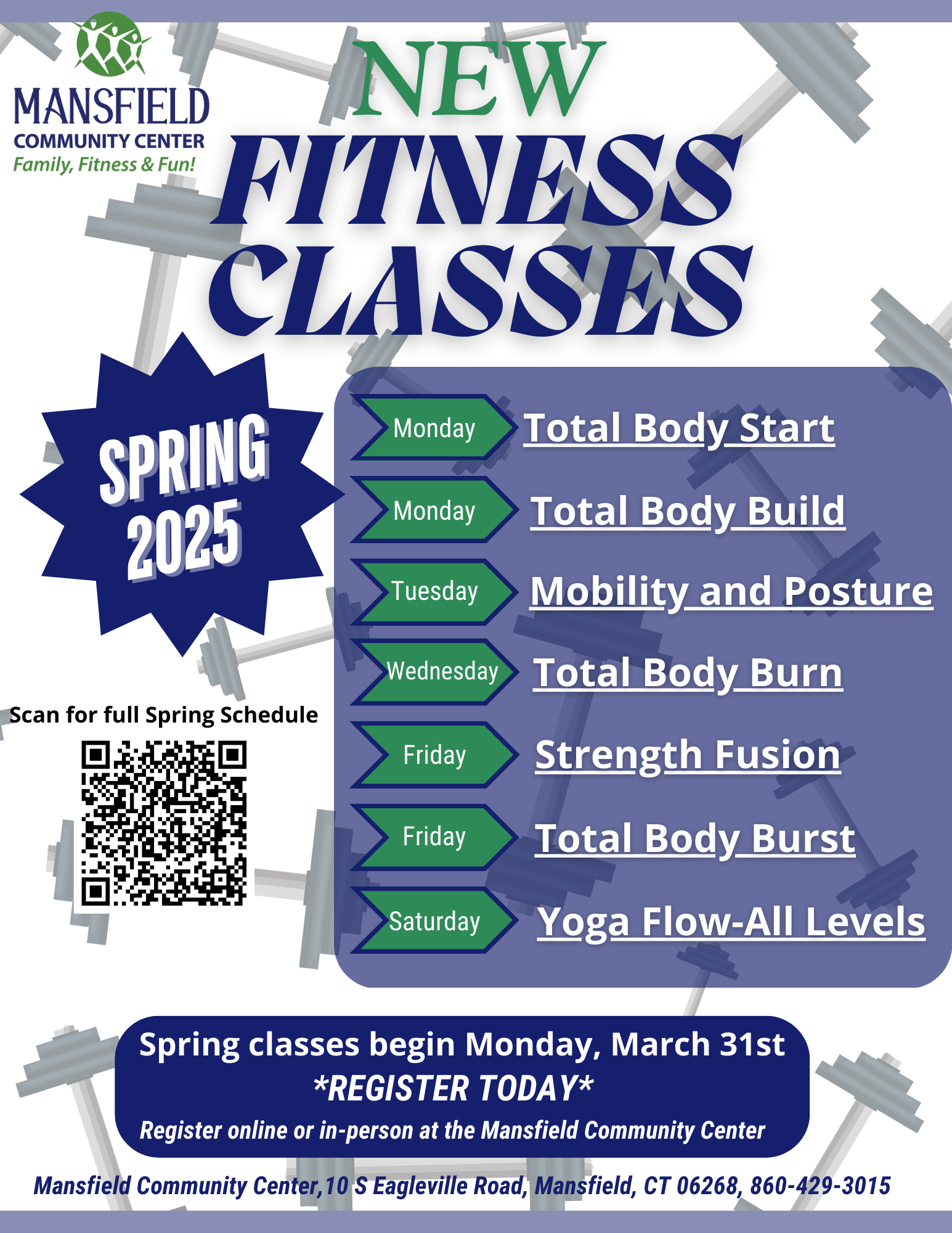 New Spring Fitness Classes 2025