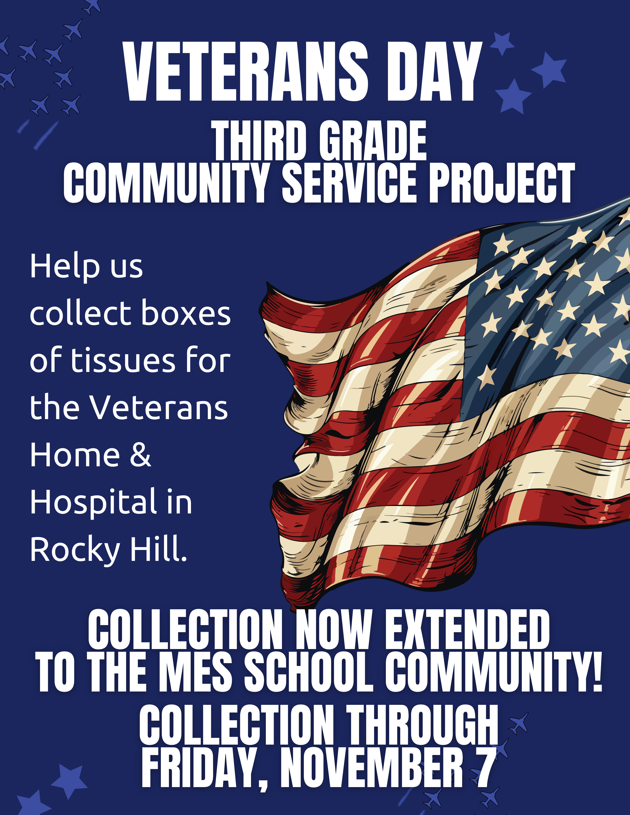 Veterans Day Third Grade Community Service Project