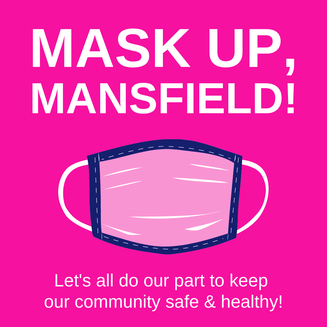 Text urging people to wear a mask