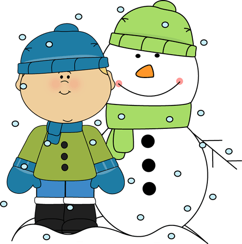 snowman and boy